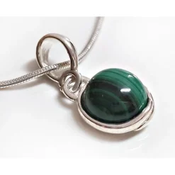 Anhänger Silber 925 Malachit grün sp351