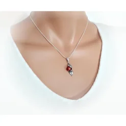Bernstein Anhänger kleine Rose Silber 925 Bernsteinschmuck BA519