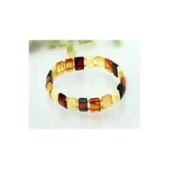 Bernstein Armband mit Gummizug mehrfarbig 17 cm / 18 cm cu50