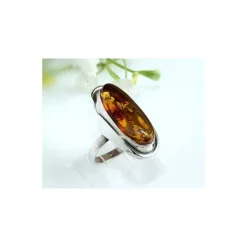 Bernstein Ring 17,5 mm Silber 925 HC03