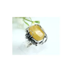 Bernstein Ring 17,5 mm Silber 925 HB92
