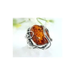 Bernstein Ring 18 mm Silber 925 HB67a