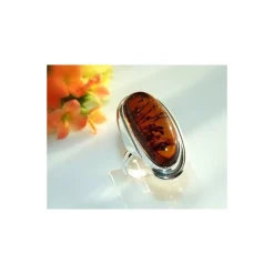 Bernstein Ring 17,5 mm Silber 925 HC29