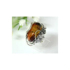 Bernstein Ring 17 mm Silber 925 HD15a