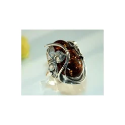 Bernstein Ring 19 mm Silber 925 Bernsteinschmuck HC44