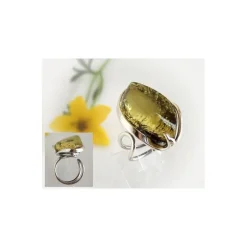 Bernstein Ring 18 mm Silber 925 hf50
