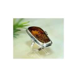 Bernstein Ring Silber 925 18 mm Bernsteinschmuck CI36