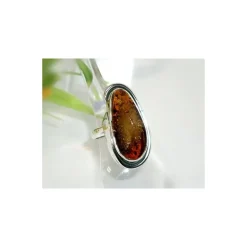 Bernstein Ring Silber 925 Bernsteinschmuck 18 mm BN50