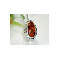 Bernstein Ring Silber 925 Bernsteinschmuck 17 mm BN45