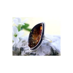 Bernstein Ring Silber 925 Bernsteinschmuck 20 mm (BN13)