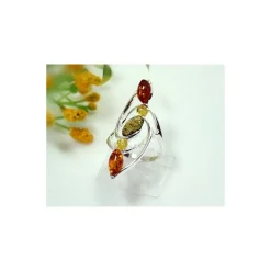 Bernstein Ring Silber 925 Bernsteinschmuck (CD09)