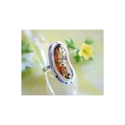 Bernstein Ring Silber 925 Bernsteinschmuck BU42