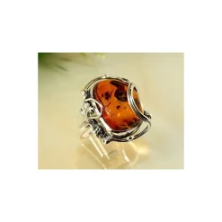 Bernstein Ring Silber 925 Bernsteinschmuck 18,5 mm CI18