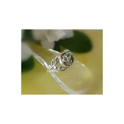 Bernstein Ring Silber 925 Ohrringe grün rund Sterlingsilber br326