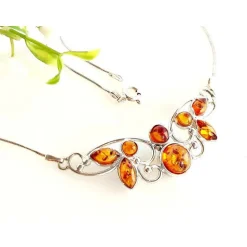 Bernsteinschmuck - Bernstein-Collier Silber-925 (DC157)