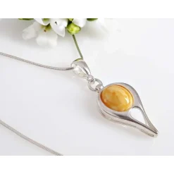 Bernsteinschmuck - Bernstein-Collier Silber-925 (BA308)
