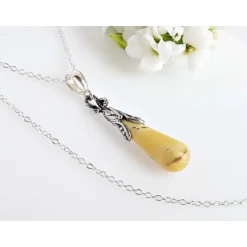 Bernsteinschmuck - Bernstein-Collier Silber-925 (BA315A)