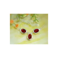 Bernsteinschmuck - Bernstein-Collier 42 cm Silber-925 (BE32)