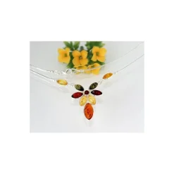 Bernsteinschmuck - Bernstein-Collier Silber-925 (CH84)
