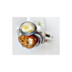 Bernsteinschmuck - Bernstein-Armreif 17 cm Silber-925 (CW118)