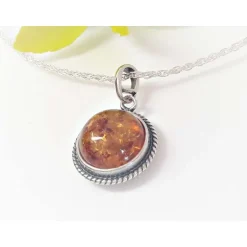Bernsteinschmuck - Bernstein-Collier Silber-925 (BA324A)