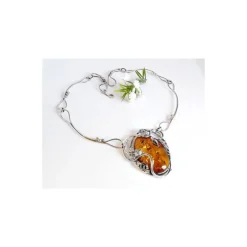 Bernsteinschmuck Bernstein Collier 44cm Silber 925 DC144
