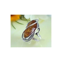 Bernsteinschmuck Bernstein Ring 18 mm Silber 925 HD02