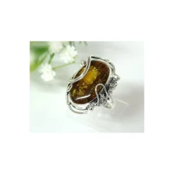 Bernsteinschmuck Bernstein Ring 18 mm Silber 925 HD40a