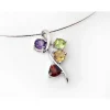 Collier Halsreif Silber 925 42 cm Peridot Citrin Amethyst Granat Sterlingsilber sd168