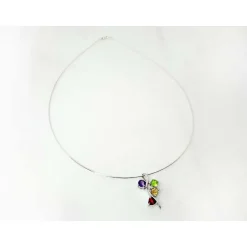 Collier Halsreif Silber 925 42 cm Peridot Citrin Amethyst Granat Sterlingsilber sd168