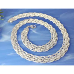 Collier Kette Silber 925 geflochten SD125
