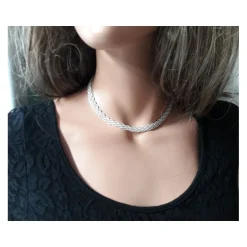 Collier Kette Silber 925 geflochten SD125