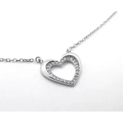 Collier Silber 925 Herz mit Zirkonia kb113