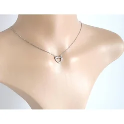 Collier Silber 925 Herz mit Zirkonia kb113