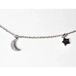 Collier Silber 925 mit Zirkonia Mond und Stern SD207