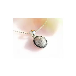 Damen Anhänger Silber 925 rund Zirkonia weiß schwarz SP102