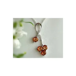 Damen Anhänger Silber-925 Citrin Silberschmuck ES03