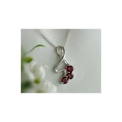 Damen Anhänger Silber-925 Granat rot Silberschmuck ES10