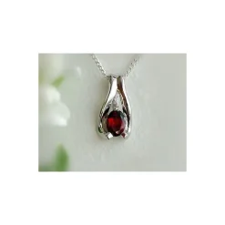 Damen Anhänger Silber Granat rot Silber 925 ES33