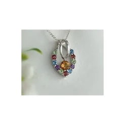 Damen Anhänger Silber-925 Multicolor Silberschmuck ES15