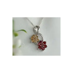 Damen Anhänger Silber-925 Multicolor Silberschmuck ES13