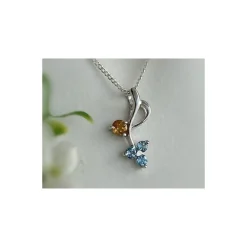 Damen Anhänger Silber-925 Multicolor Silberschmuck ES16