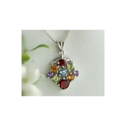 Damen Anhänger Silber-925 Multicolor Silberschmuck ES04