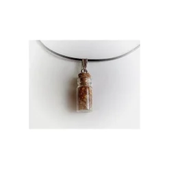 Geschenkartikel Glasfläschchen mit Bernstein & Kette (BM49)