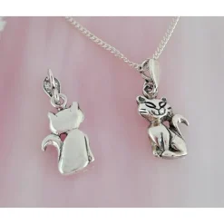 Katze Anhänger Silber 925 su379
