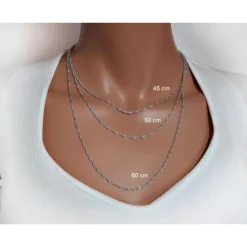 Kette Singapur Silber 45 - 60 cm Silber 925 KC198