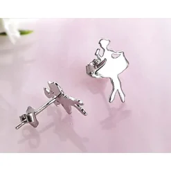 Ohrringe Ballerina Silber Ohrstecker rhodiniert Sterlingsilber 925 sx87
