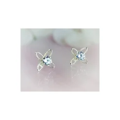 Ohrstecker Silber 925 Blumen Silberschmuck SB133