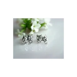 Ohrstecker Silber Ohrringe Maske Gesicht so03