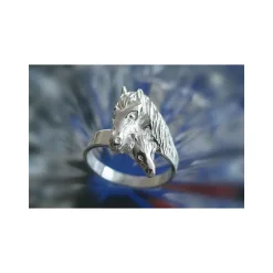 Pferdekopf Ring Silber 925 Silberschmuck VQ